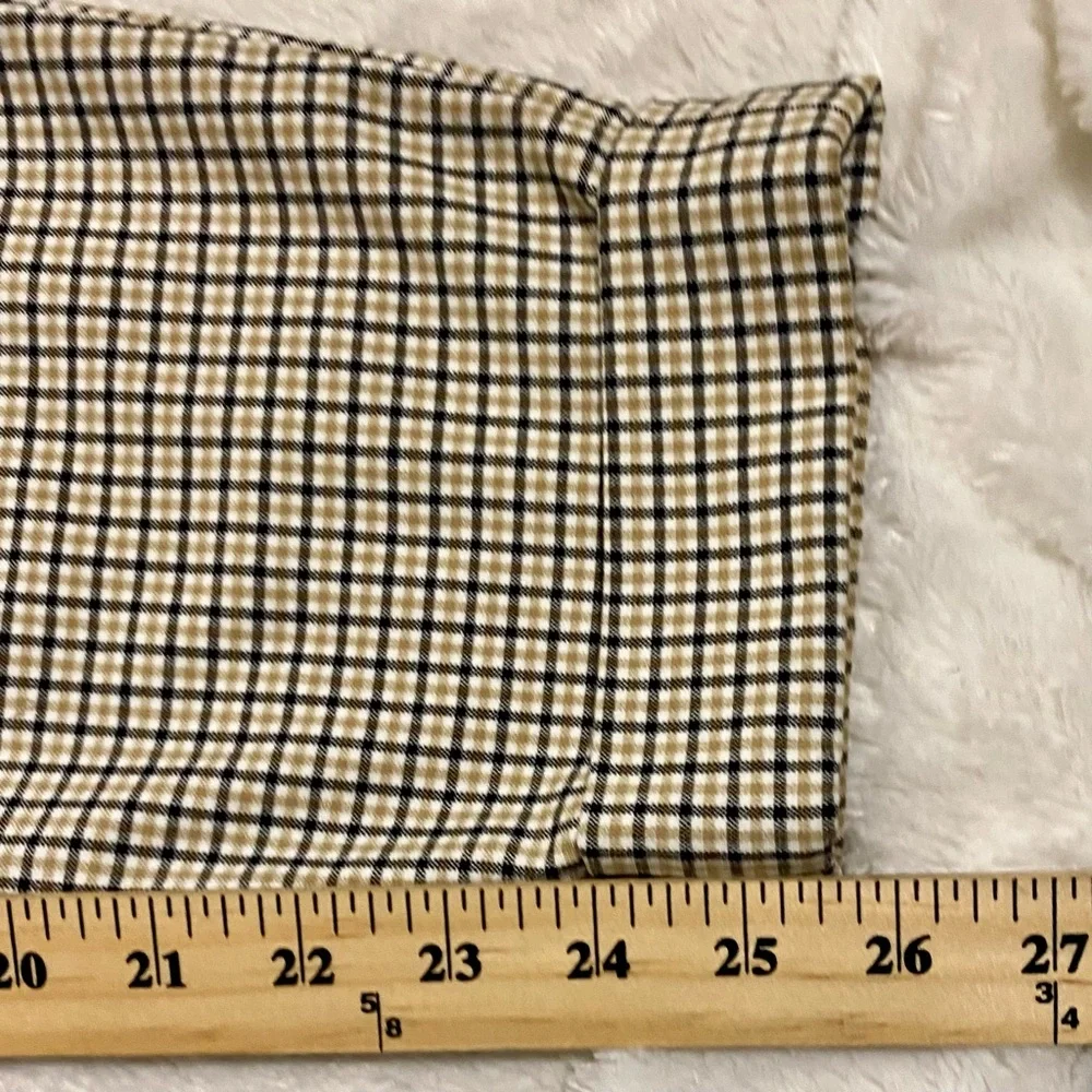 Banana Republic Plaid Cropped & Cuffed Trousers Women’s Size 4 White Black Tan